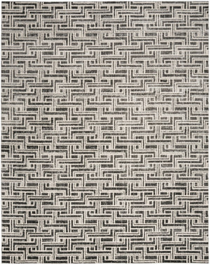 HomeRoots 9' Gray Geometric Distressed Area Rug - Modern Elegance for Living Spaces with Textured Design 9' X 12' 553140