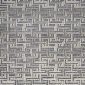 HomeRoots 9' Blue Geometric Distressed Area Rug - Stylish Vintage-Inspired Design for Modern & Traditional Spaces 8' X 10' 553141