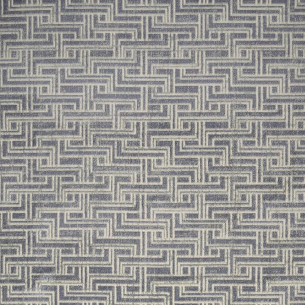 HomeRoots 9' Blue Geometric Distressed Area Rug - Stylish Vintage-Inspired Design for Modern & Traditional Spaces 8' X 10' 553141