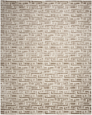 Homeroots 8' X 10' Brown Geometric Distressed Area Rug  Synthetic 553142