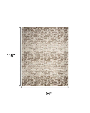 Homeroots 8' X 10' Brown Geometric Distressed Area Rug  Synthetic 553142