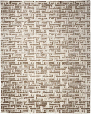 Homeroots 8' X 10' Brown Geometric Distressed Area Rug  Synthetic 553142