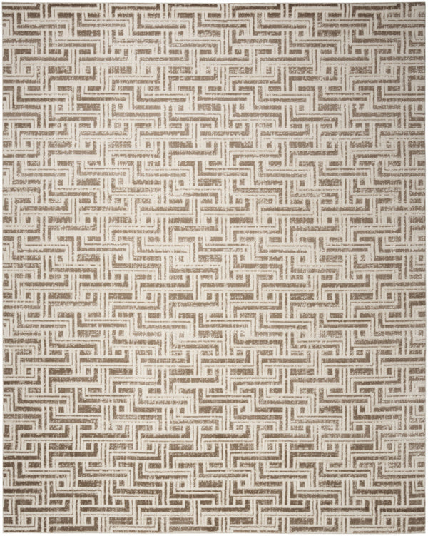 Homeroots 8' X 10' Brown Geometric Distressed Area Rug  Synthetic 553142