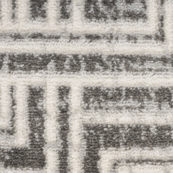 HomeRoots 9' Gray Geometric Distressed Area Rug - Modern Elegance for Living Spaces with Textured Design 8' X 10' 553143