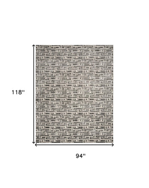 Homeroots 8' X 10' Gray Geometric Distressed Area Rug  Synthetic 553143