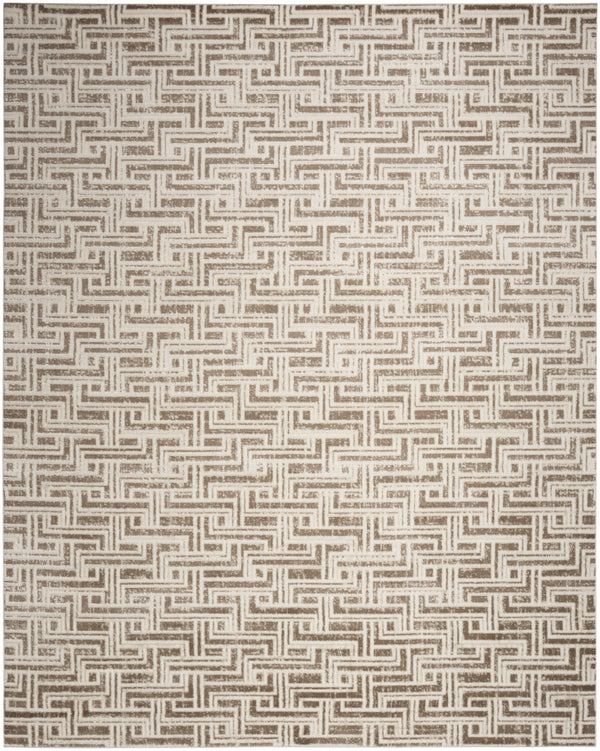 Homeroots 5' X 7' Brown Geometric Distressed Area Rug  Synthetic 553148