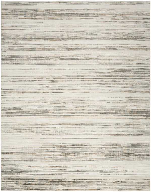 Homeroots 9' X 12' Cream Abstract Distressed Area Rug  Synthetic 553153