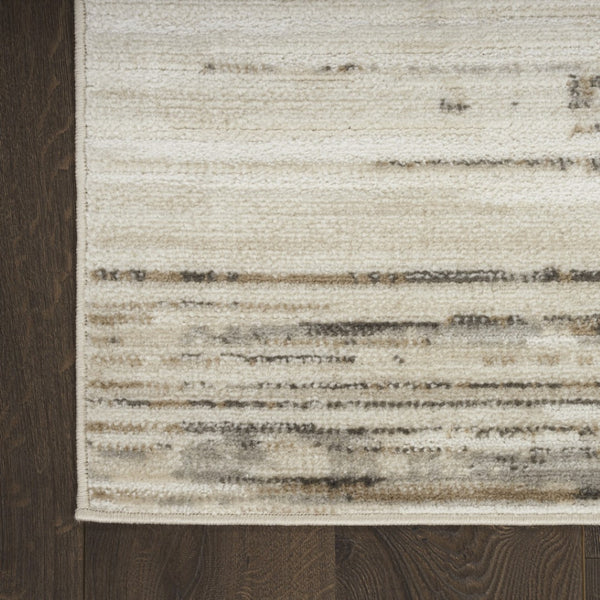 HomeRoots 9' Cream Abstract Distressed Area Rug - Modern Elegance for Living Spaces, Versatile & Stylish Decor 9' X 12' 553153