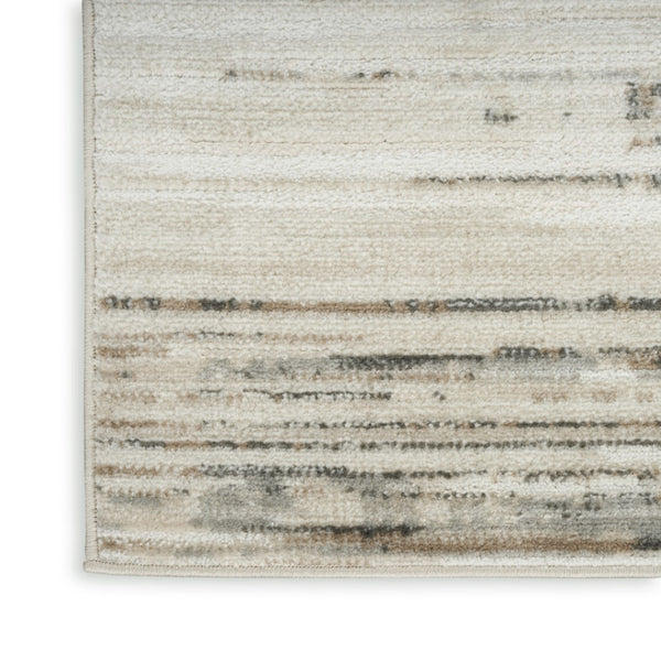 HomeRoots 9' Cream Abstract Distressed Area Rug - Modern Elegance for Living Spaces, Versatile & Stylish Decor 9' X 12' 553153