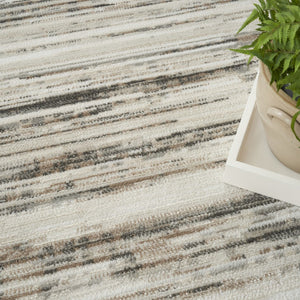 HomeRoots 9' Cream Abstract Distressed Area Rug - Modern Elegance for Living Spaces, Versatile & Stylish Decor 9' X 12' 553153
