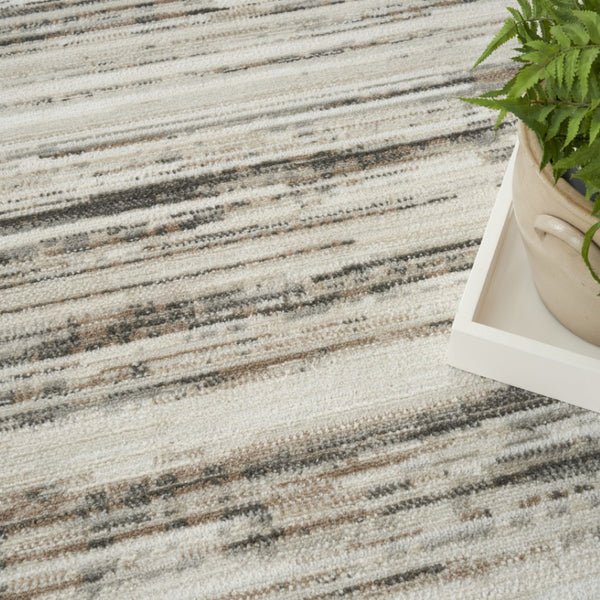 HomeRoots 9' Cream Abstract Distressed Area Rug - Modern Elegance for Living Spaces, Versatile & Stylish Decor 9' X 12' 553153