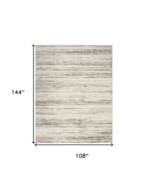 Homeroots 9' X 12' Cream Abstract Distressed Area Rug  Synthetic 553153