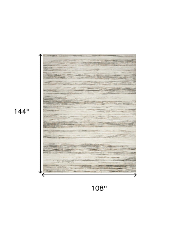Homeroots 9' X 12' Cream Abstract Distressed Area Rug  Synthetic 553153