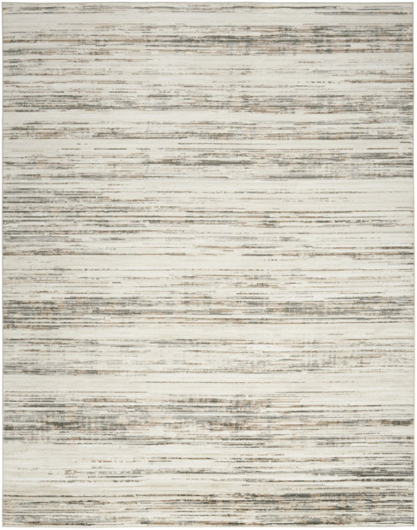HomeRoots 9' Cream Abstract Distressed Area Rug - Modern Elegance for Living Spaces, Versatile & Stylish Decor 9' X 12' 553153