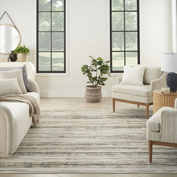 HomeRoots 9' Cream Abstract Distressed Area Rug - Modern Elegance for Living Spaces, Versatile & Stylish Decor 8' X 10' 553154
