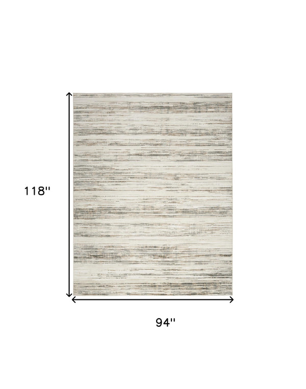 Homeroots 8' X 10' Cream Abstract Distressed Area Rug  Synthetic 553154