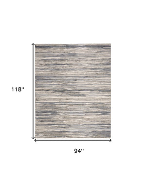 Homeroots 8' X 10' Cream Abstract Distressed Area Rug  Synthetic 553155