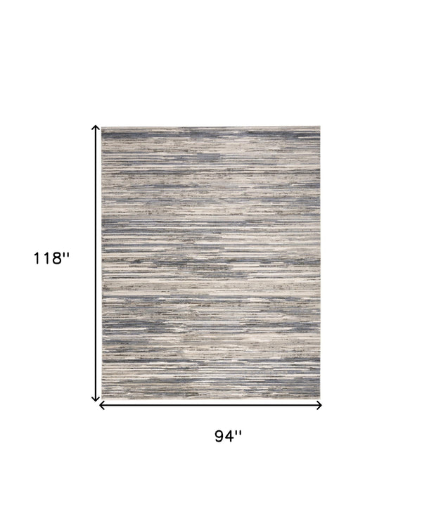 Homeroots 8' X 10' Cream Abstract Distressed Area Rug  Synthetic 553155