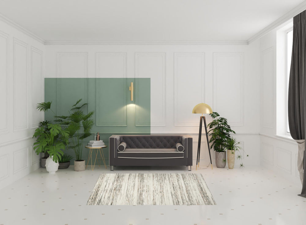 Homeroots 5' X 7' Cream Abstract Distressed Area Rug  Synthetic 553159