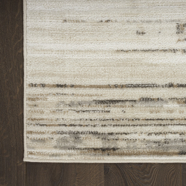 Homeroots 5' X 7' Cream Abstract Distressed Area Rug  Synthetic 553159