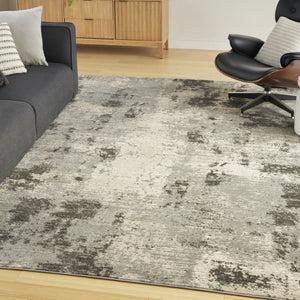 HomeRoots 9' Cream Abstract Area Rug - Elegant Modern Design with High-Low Texture for Stylish Home Decor 9' X 12' 553162