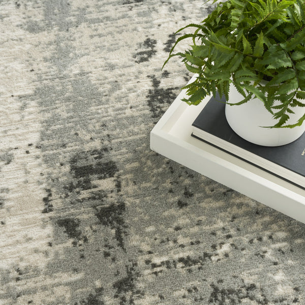 Homeroots 9' X 12' Cream Abstract Area Rug  Synthetic 553162