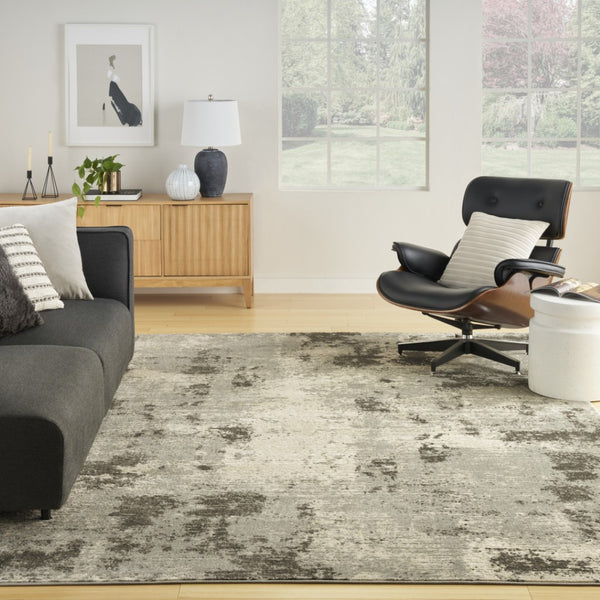 HomeRoots 9' Cream Abstract Area Rug - Elegant Modern Design with High-Low Texture for Stylish Home Decor 9' X 12' 553162