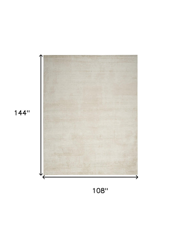Homeroots 9' X 12' Cream Abstract Area Rug  Synthetic 553163