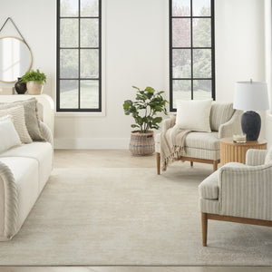 HomeRoots 9' Cream Abstract Area Rug - Modern High-Low Design for Versatile Decor, Durable & Easy Care! 8' X 10' 553165