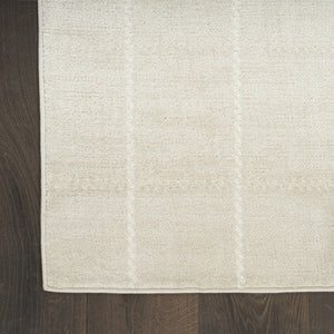 HomeRoots 9' Modern Cream Geometric Area Rug – Elegant Textured Design for Living Rooms, Dining, and More 9' X 12' 553172