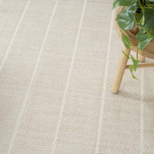 HomeRoots 9' Modern Cream Geometric Area Rug – Elegant Textured Design for Living Rooms, Dining, and More 9' X 12' 553172
