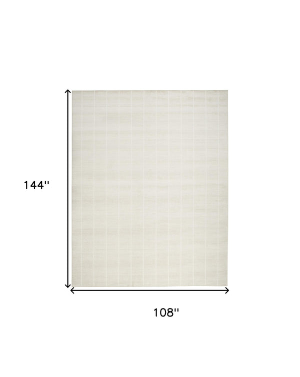Homeroots 9' X 12' Cream Geometric Area Rug  Synthetic 553172
