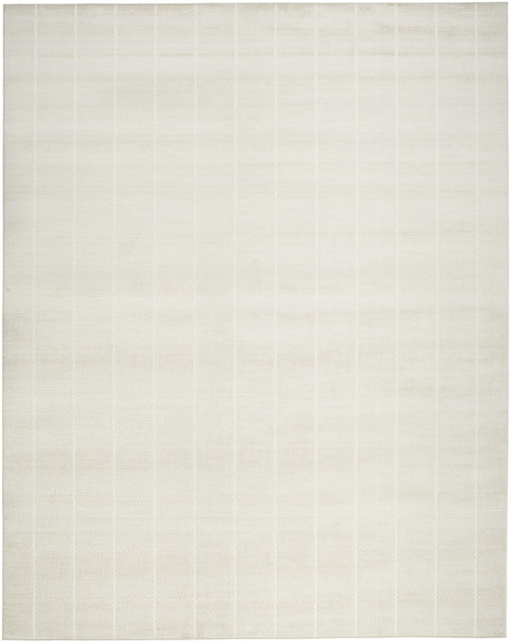 HomeRoots 9' Modern Cream Geometric Area Rug – Elegant Textured Design for Living Rooms, Dining, and More 9' X 12' 553172