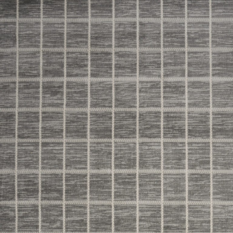 HomeRoots 9 X 12 Gray Geometric Area Rug Machine Woven Synthetic for Modern Living Rooms 553173