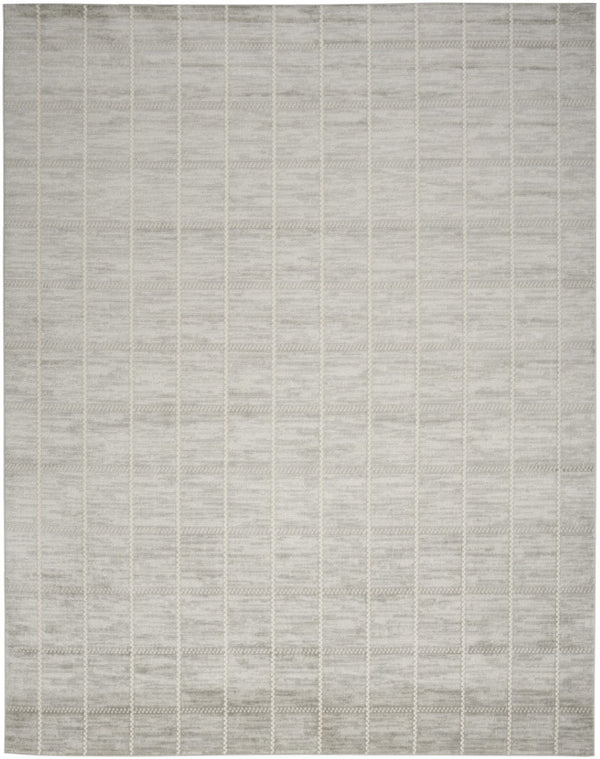 HomeRoots 9' Stylish Gray Geometric Area Rug – Modern Design, Durable, Soft Surface for Living Room or Bedroom 9' X 12' 553174