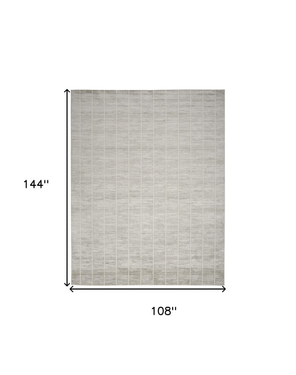 Homeroots 9' X 12' Gray Geometric Area Rug  Synthetic 553174