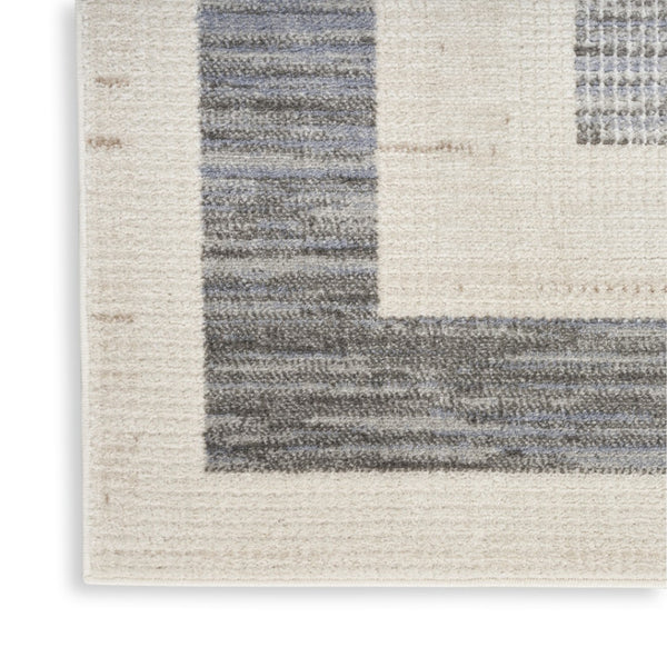 HomeRoots 9' Gray Geometric Area Rug - Modern Elegance for Any Room, Durable Design & Effortless Style Upgrade 9' X 12' 553175