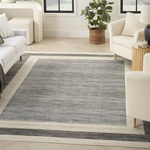 Homeroots 9' X 12' Gray Geometric Area Rug  Synthetic 553175