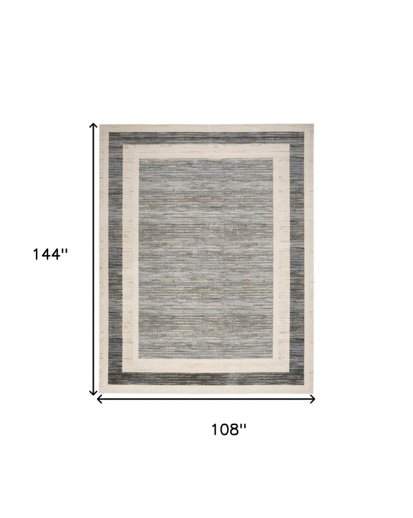 Homeroots 9' X 12' Gray Geometric Area Rug  Synthetic 553175