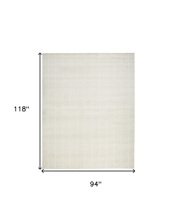 Homeroots 8' X 10' Cream Geometric Area Rug  Synthetic 553176