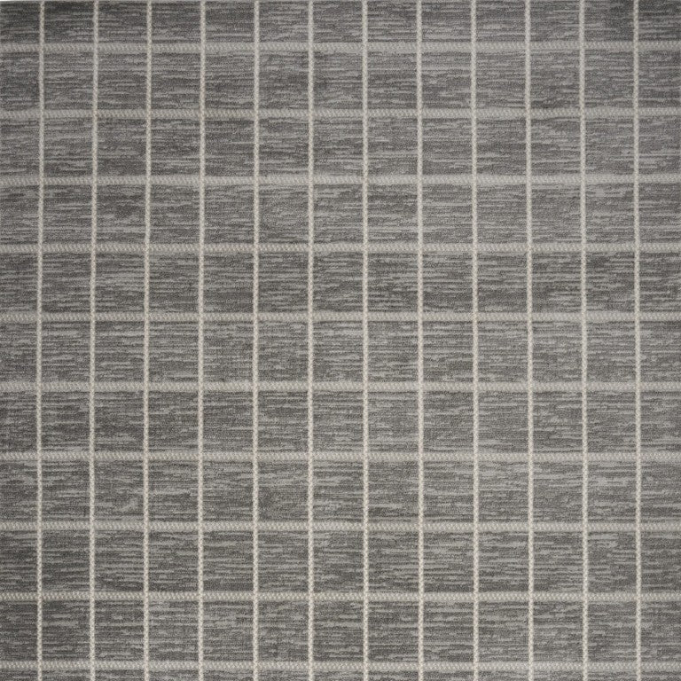 8x10 Gray Geometric Area Rug Machine Woven Synthetic for Living Room or Bedroom