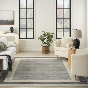 HomeRoots 9' Gray Geometric Area Rug - Modern Elegance for Any Room, Durable Design & Effortless Style Upgrade 8' X 10' 553179