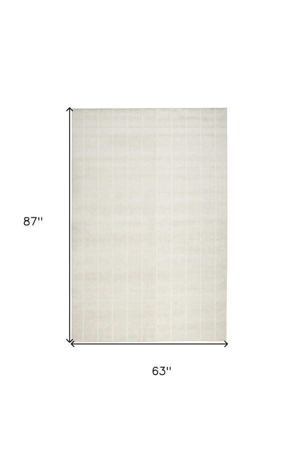 Homeroots 5' X 7' Cream Geometric Area Rug  Synthetic 553184