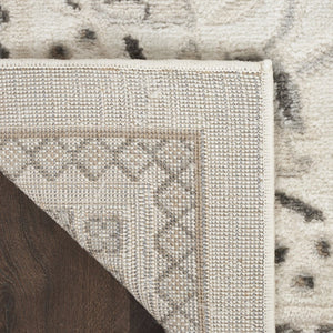 HomeRoots 9' Cream Floral Distressed Area Rug - Timeless Elegance for Living Rooms, Farmhouse Décor & More! 9' X 12' 553192