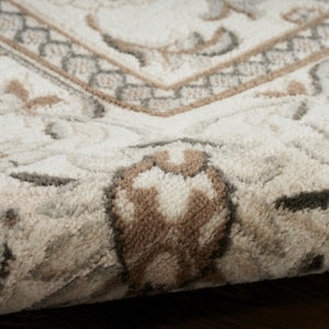 HomeRoots 9' Cream Floral Distressed Area Rug - Timeless Elegance for Living Rooms, Farmhouse Décor & More! 9' X 12' 553192
