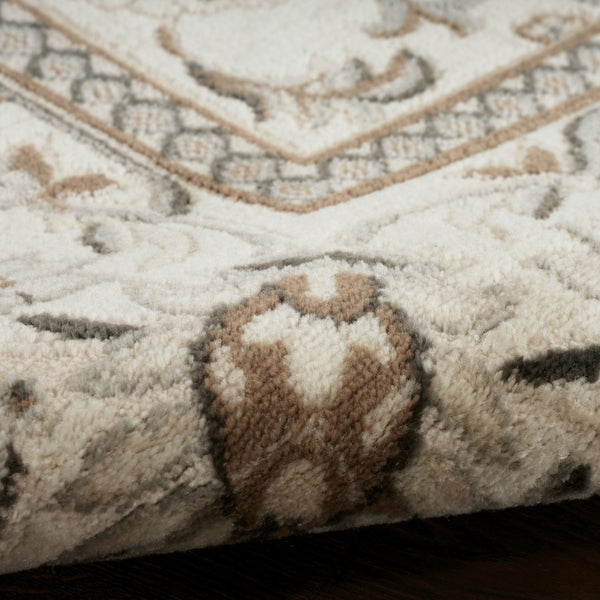 HomeRoots 9' Cream Floral Distressed Area Rug - Timeless Elegance for Living Rooms, Farmhouse Décor & More! 9' X 12' 553192