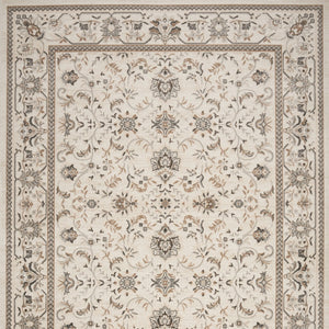 Homeroots 8' X 10' Cream Floral Distressed Area Rug  Synthetic 553194