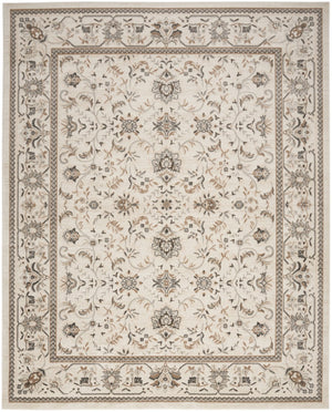 HomeRoots 9' Cream Floral Distressed Area Rug - Timeless Elegance for Living Rooms, Farmhouse Décor & More! 8' X 10' 553194