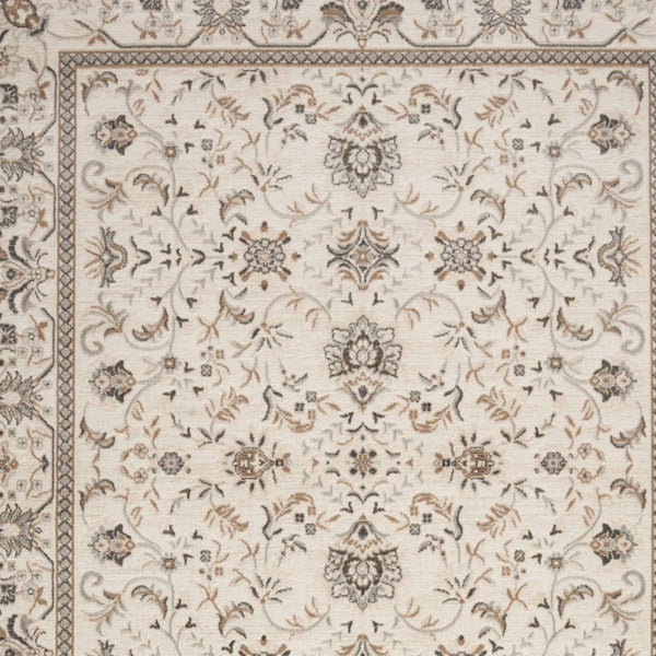Homeroots 8' X 10' Cream Floral Distressed Area Rug  Synthetic 553194