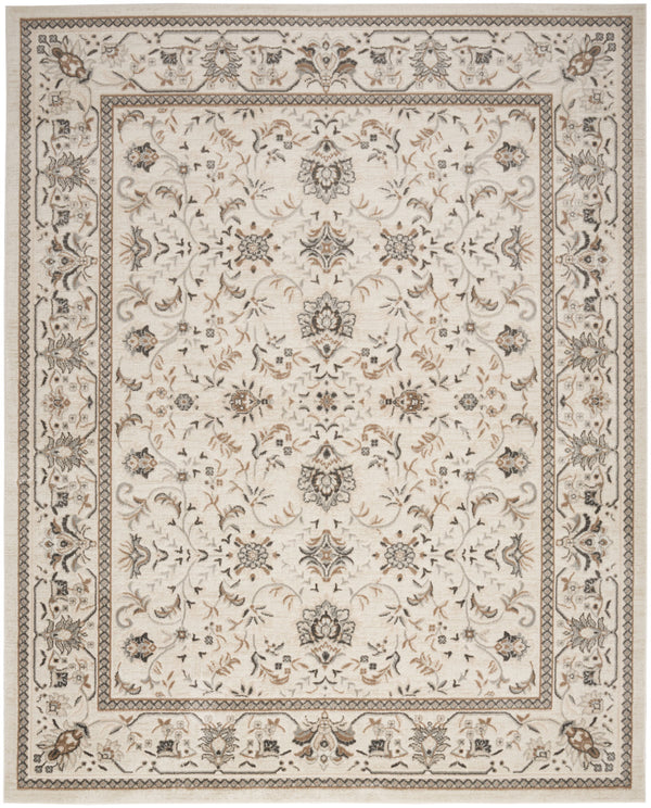 Homeroots 5' X 7' Cream Floral Distressed Area Rug  Synthetic 553198